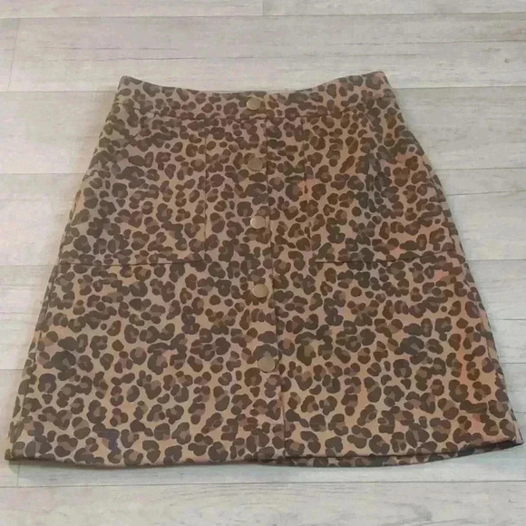 Cato Women Cheetah Print Faux Suede Skirt Size XS - Picture 1 of 8